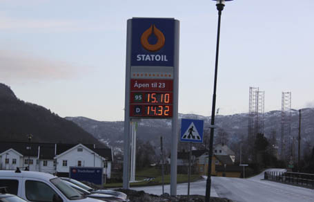 Rekord-dyrt å fylla tanken